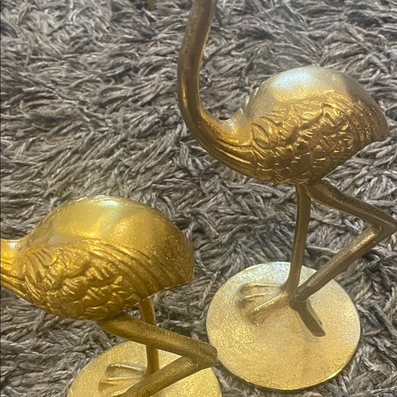Set of 2 Gold Flamingo Figurines - Picture 6 of 8